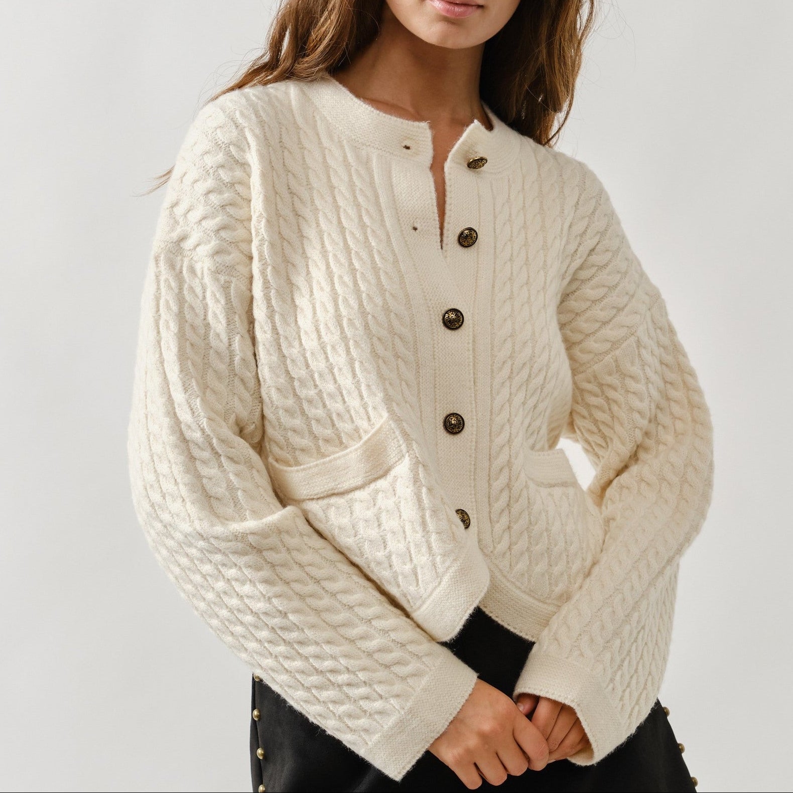 Maja Pullover Cable Knit Cardigan