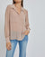 Greta Chiffon Long Sleeve Button Down Blouse with Turn Down Collar and front chest Pockets