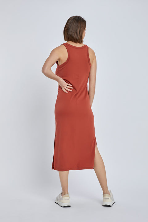 Pia Swing Wide Racerback Maxi Dress with V-Neckline and Side Slits