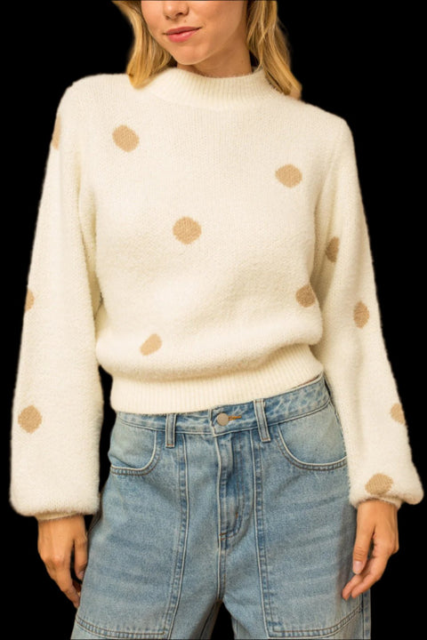 Chantelle Polka Dot Crop Sweater