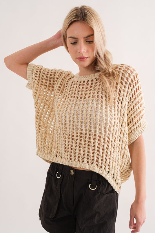 Simone Large Crochet Knit top
