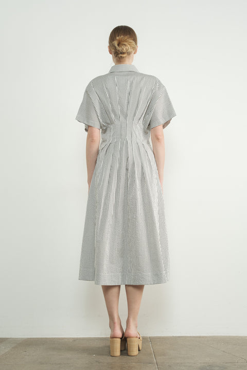 Soraya Button Front Pleated Midi Dress