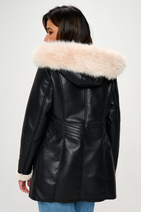 Kacey Vegan Jacket with faux fur interior