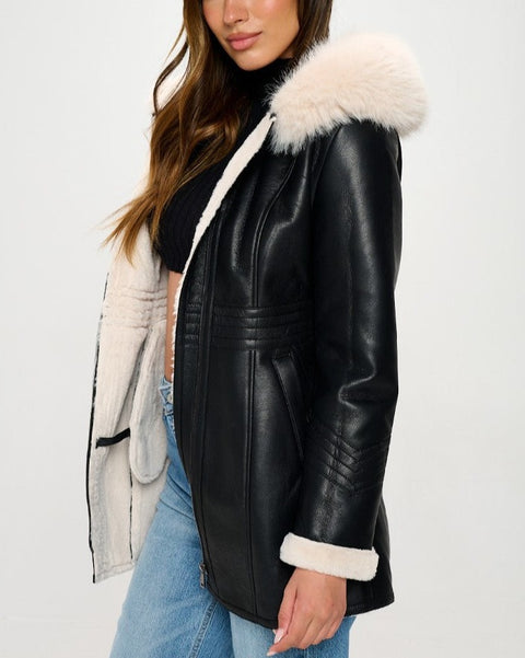 Kacey Vegan Jacket with faux fur interior