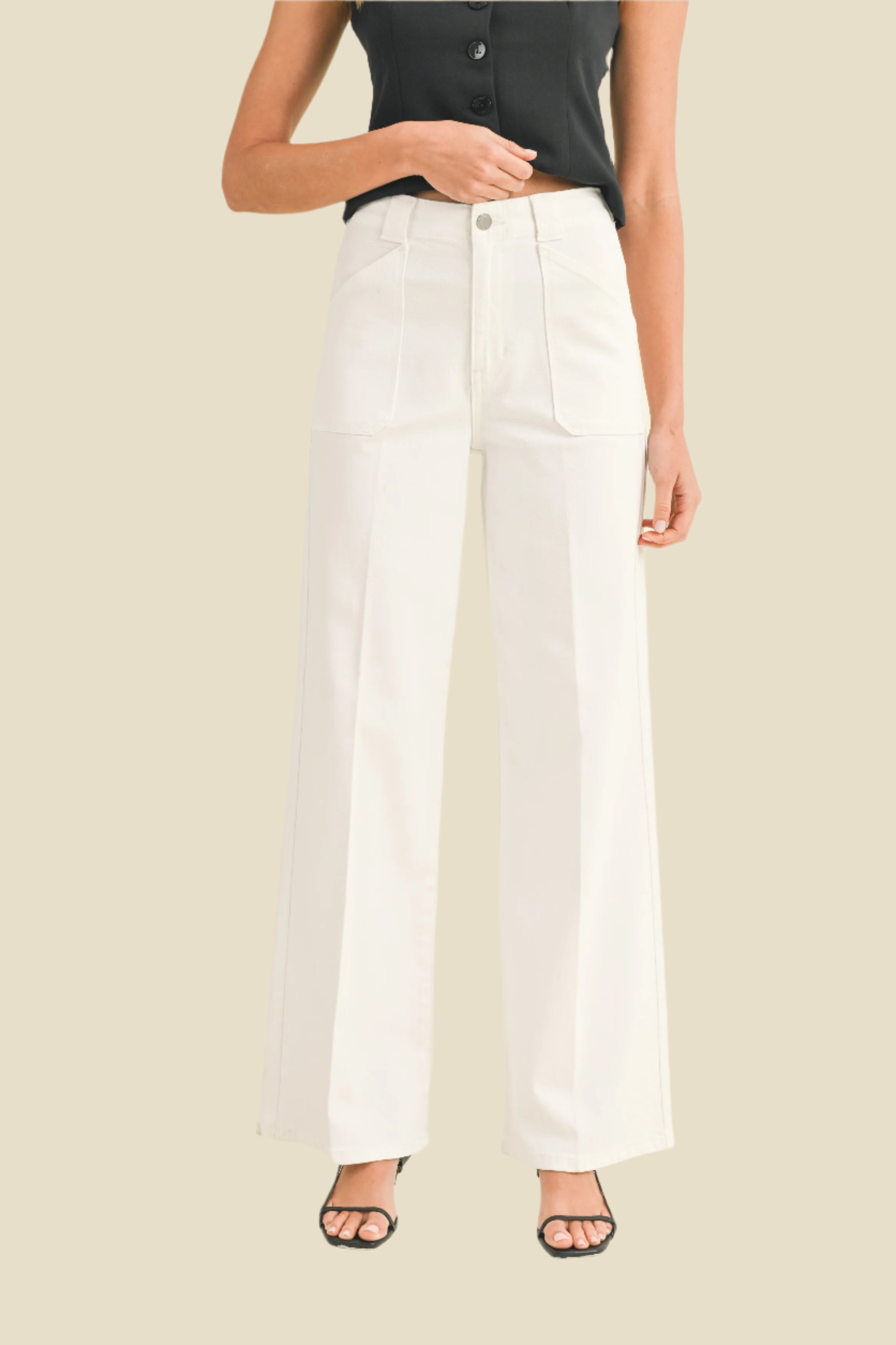 Lennox Patch Pocket Wide Leg Flare Jeans