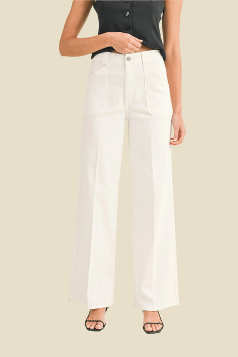 Lennox Patch Pocket Wide Leg Flare Jeans