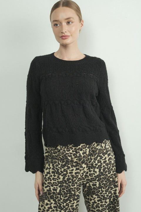 Pamela Scallop Edge Open Sweater