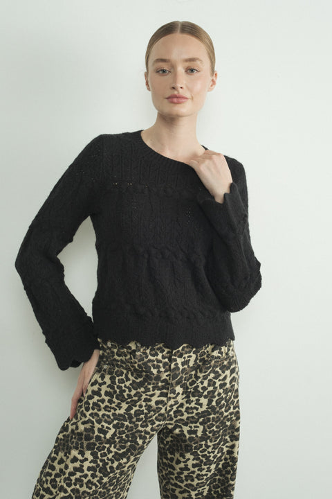 Pamela Scallop Edge Open Sweater