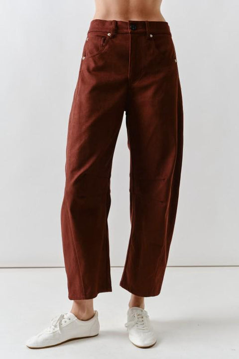 The Softest Suede Barrel Pants
