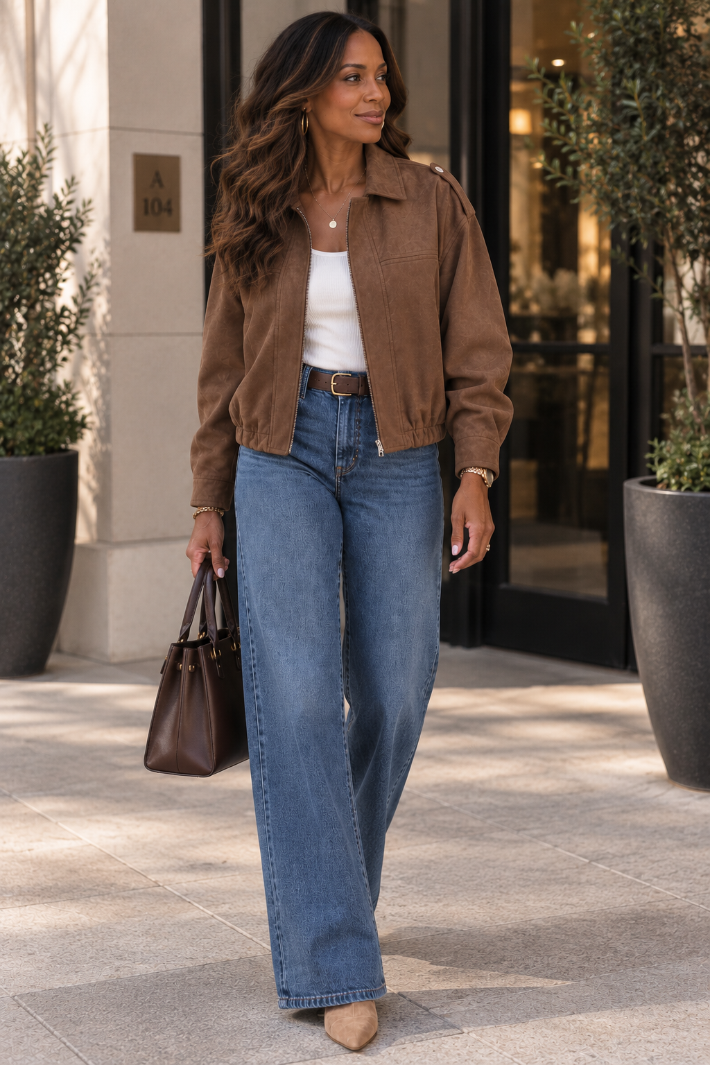 Vienna Suede Zip Up Cropped Jacket