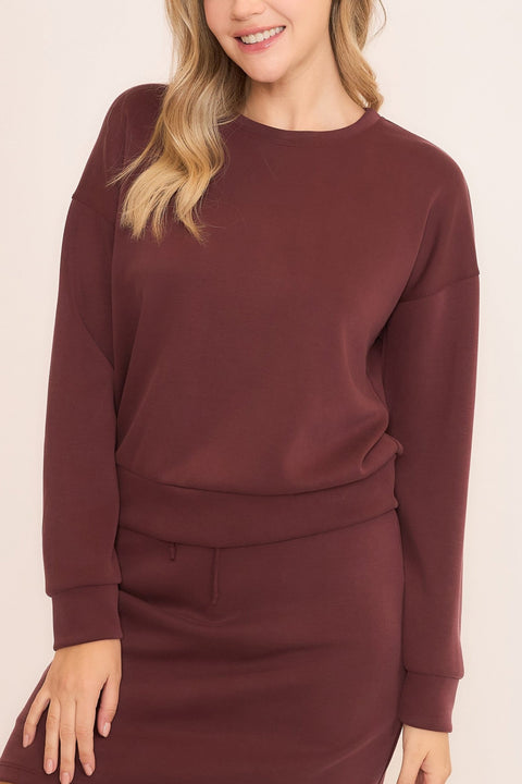 Holly Round Neck Scuba Sweatshirt