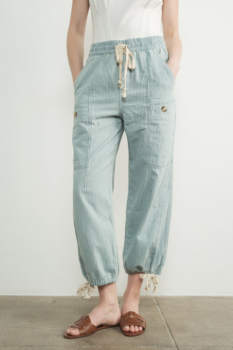 Living My Best Life Relaxed Fit Pull-On Denim striped Jogger