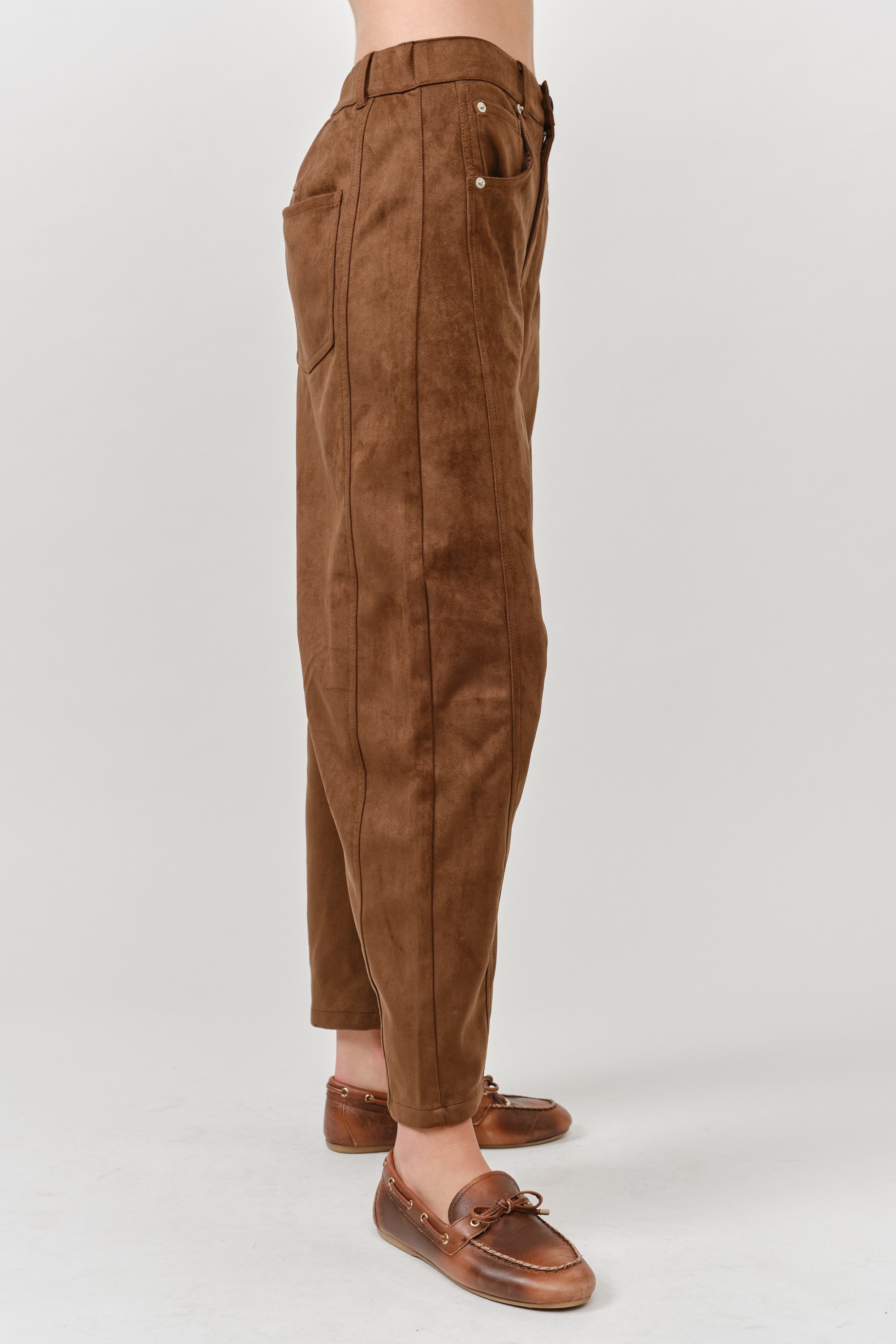 The Softest Suede Barrel Pants