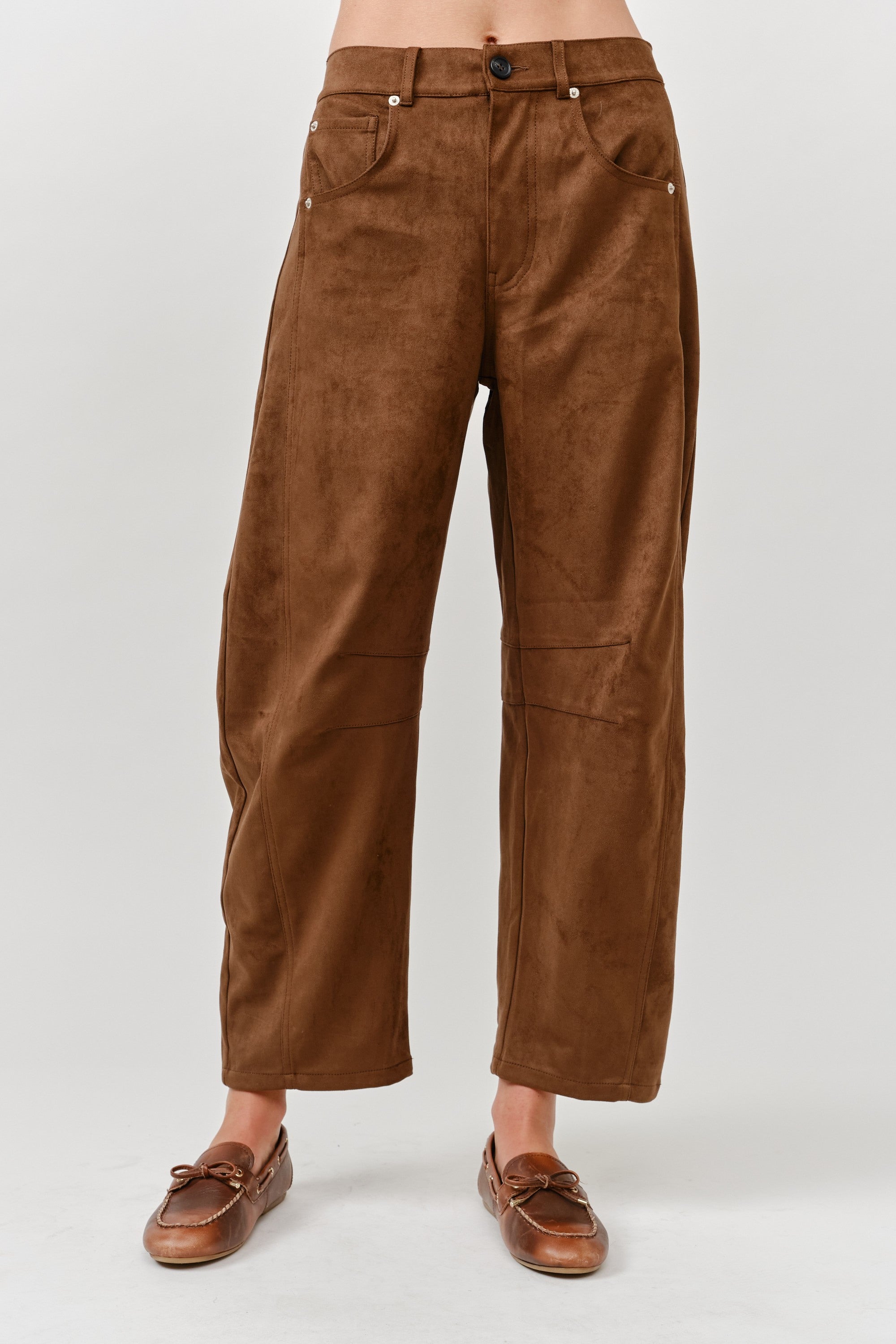 The Softest Suede Barrel Pants