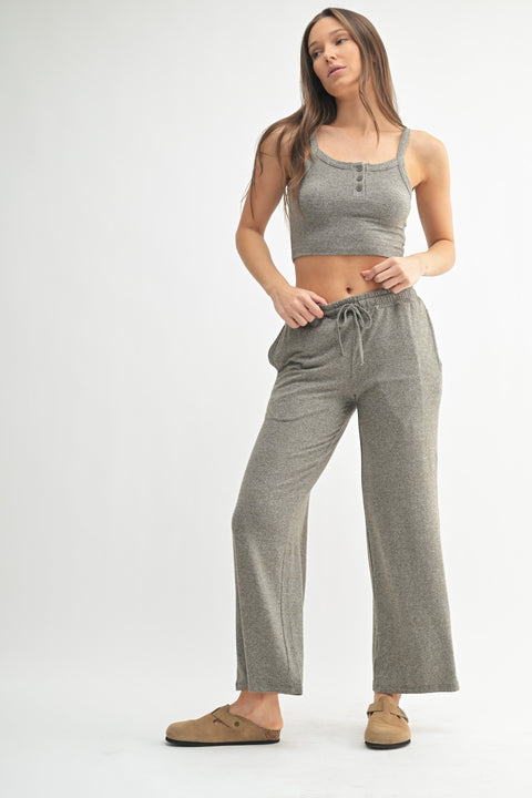 Nolan Brushed Wide Leg Lounge Pant