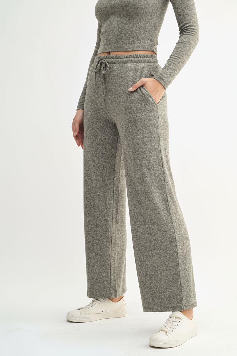 Nolan Brushed Wide Leg Lounge Pant