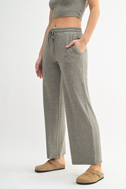 Nolan Brushed Wide Leg Lounge Pant