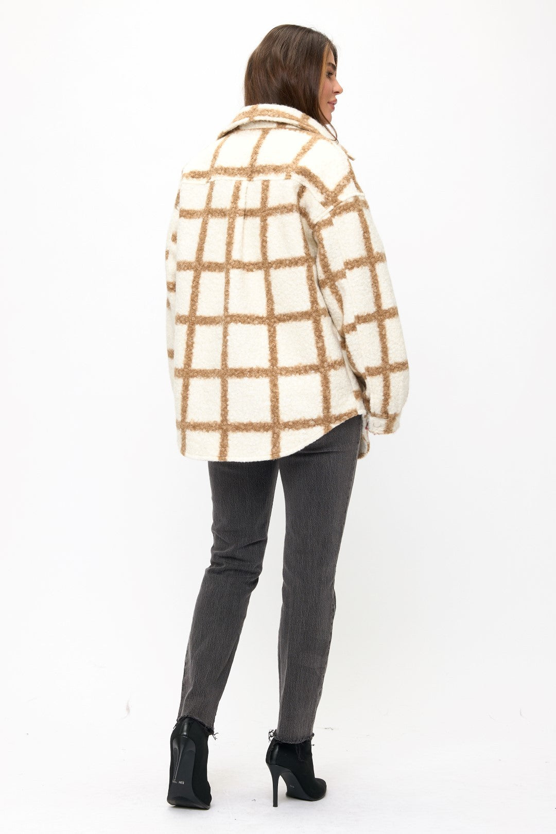 Riva Manhattan Grid Oversized  Vegan Wool Coat