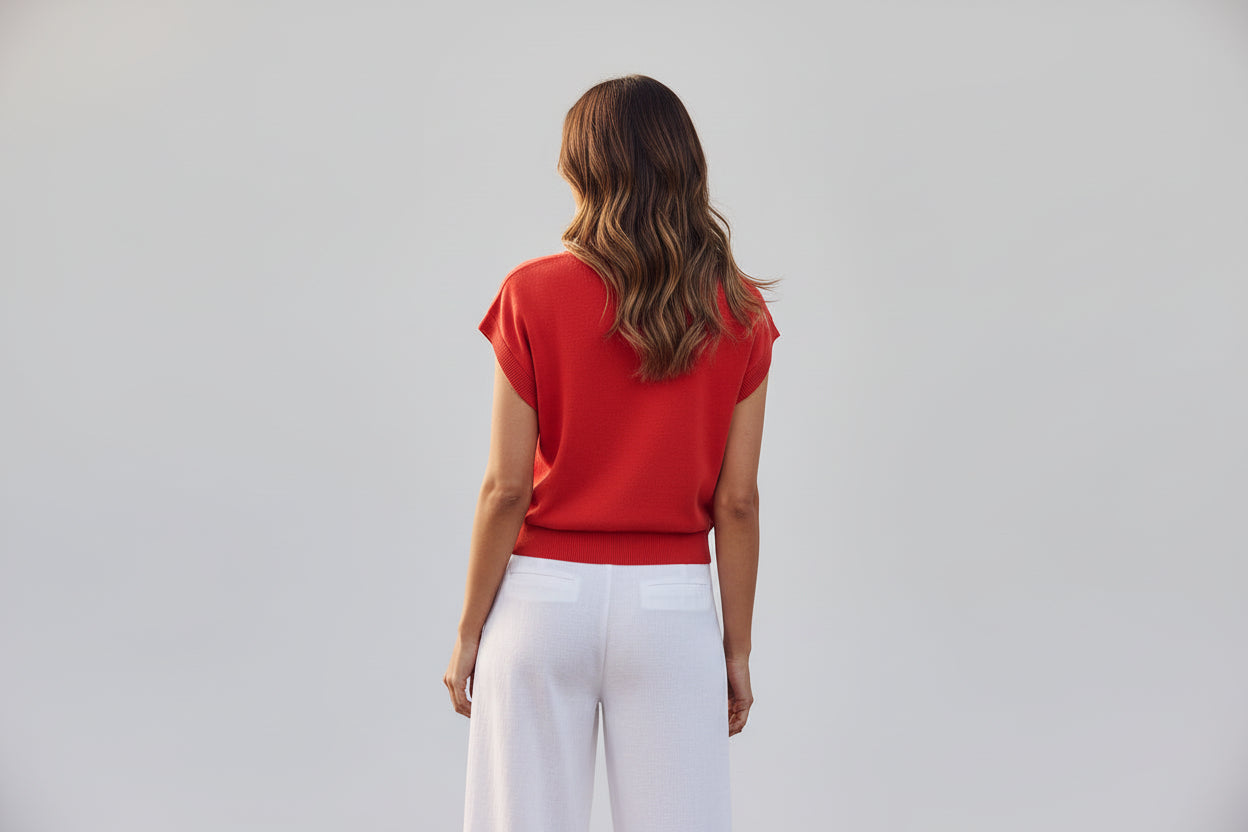 Sofia Cotton Button Down Sweater Vest