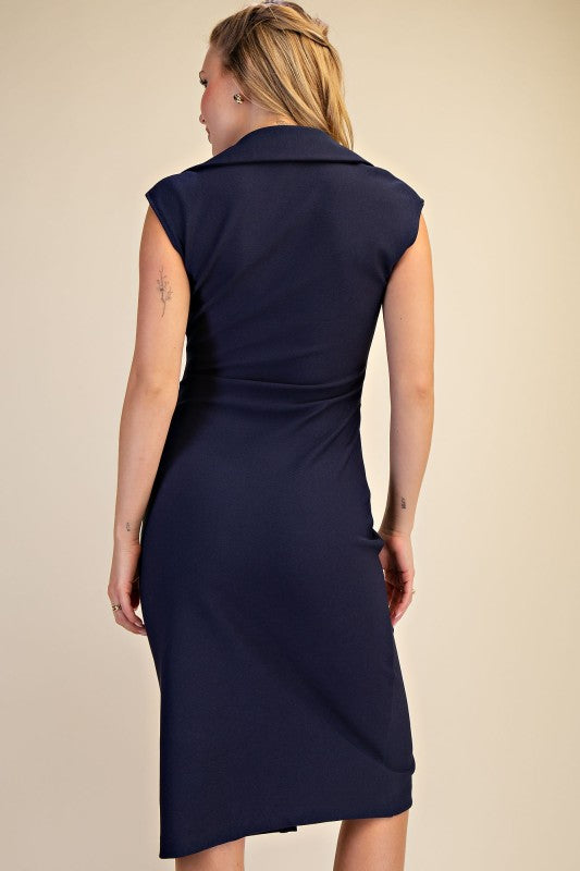 Emma V-Neck Midi Shirt Dress