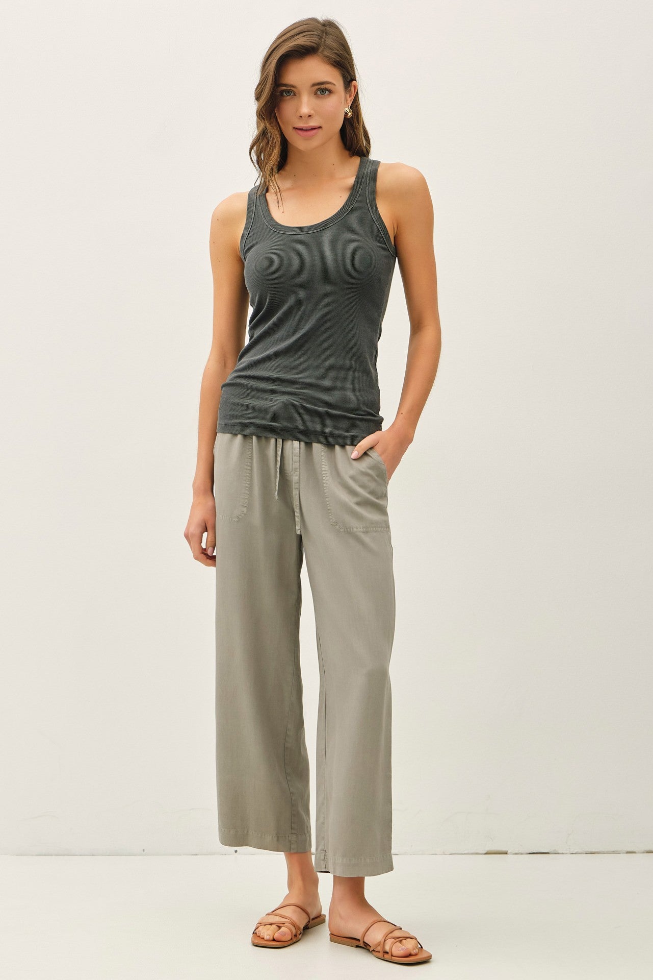 Darling soft Tencel Wide Leg Capri Pants