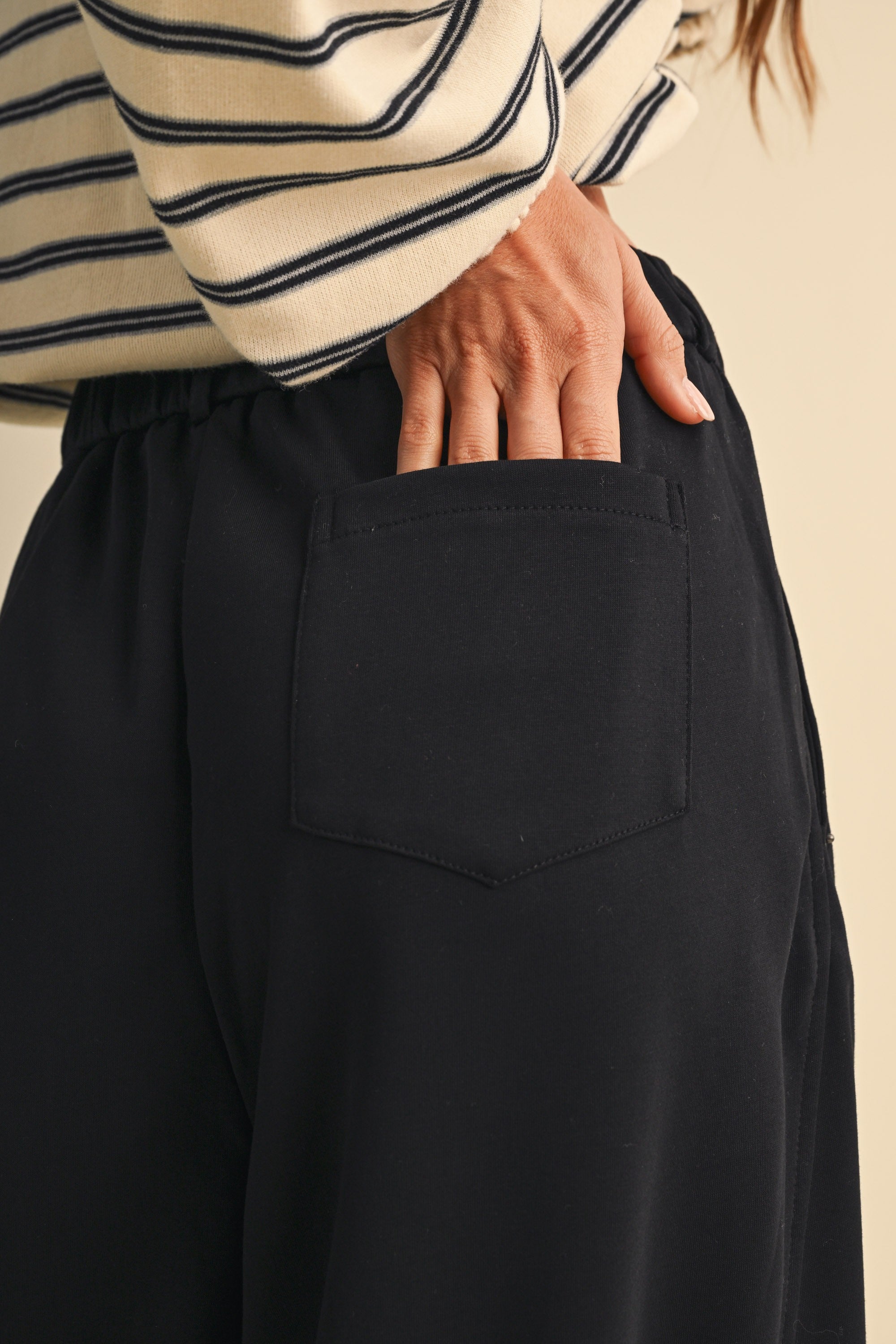 Alessia Button Waist Wide Leg Joggers