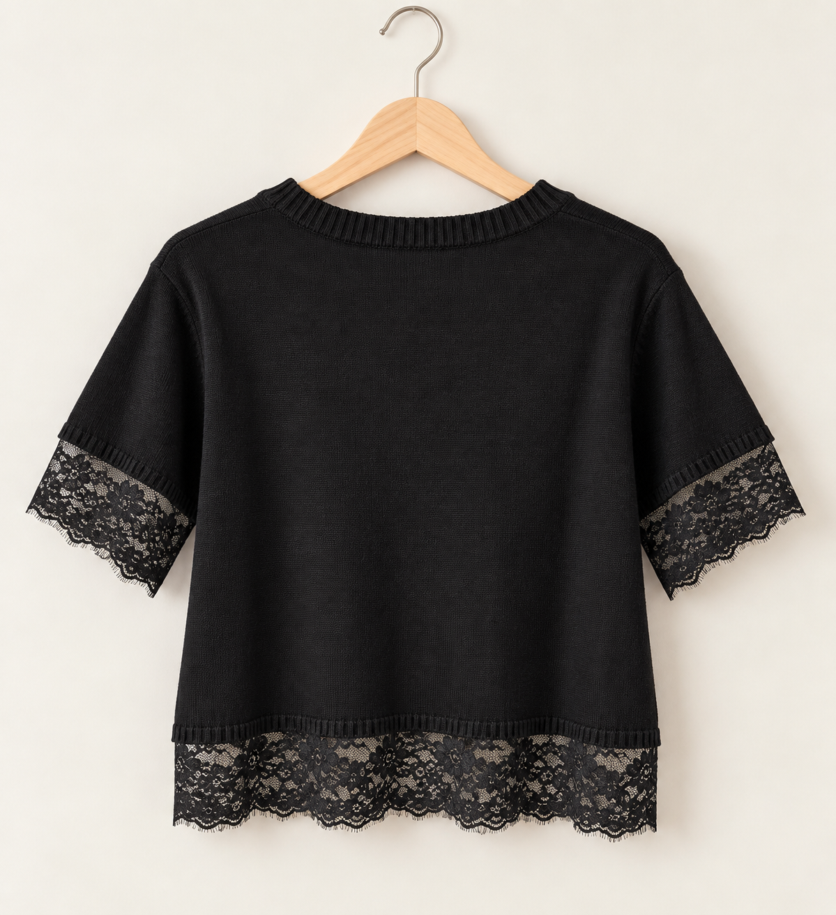 Becca Sweater tee with Lace Detail