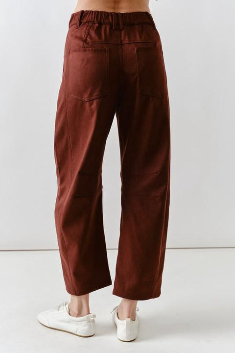 The Softest Suede Barrel Pants