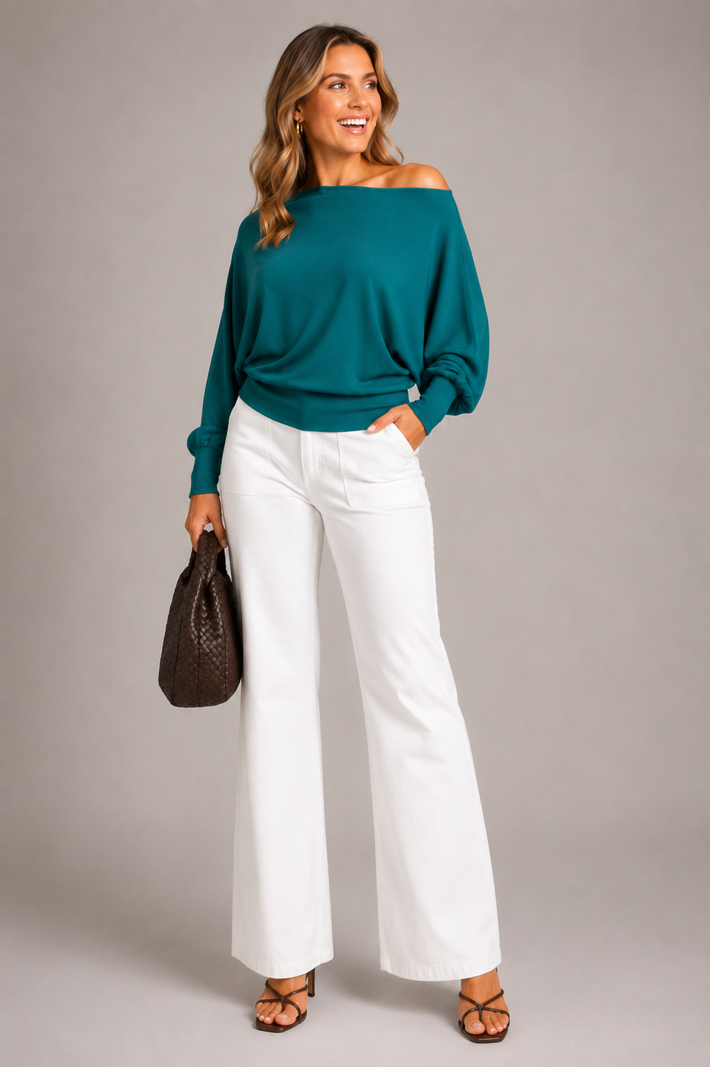 Nora Crepe Boatneck Knit Top