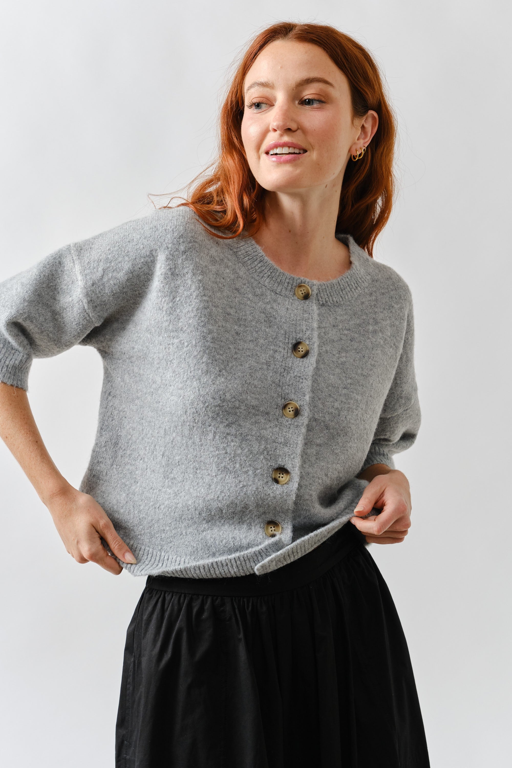 Jill Button Down Wide Sleeve Cardigan