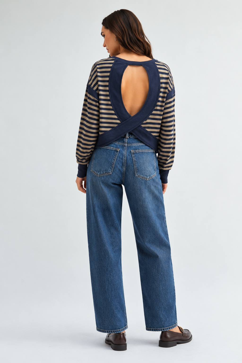 Solara Dark Wash High-Rise Barrel Leg Jeans