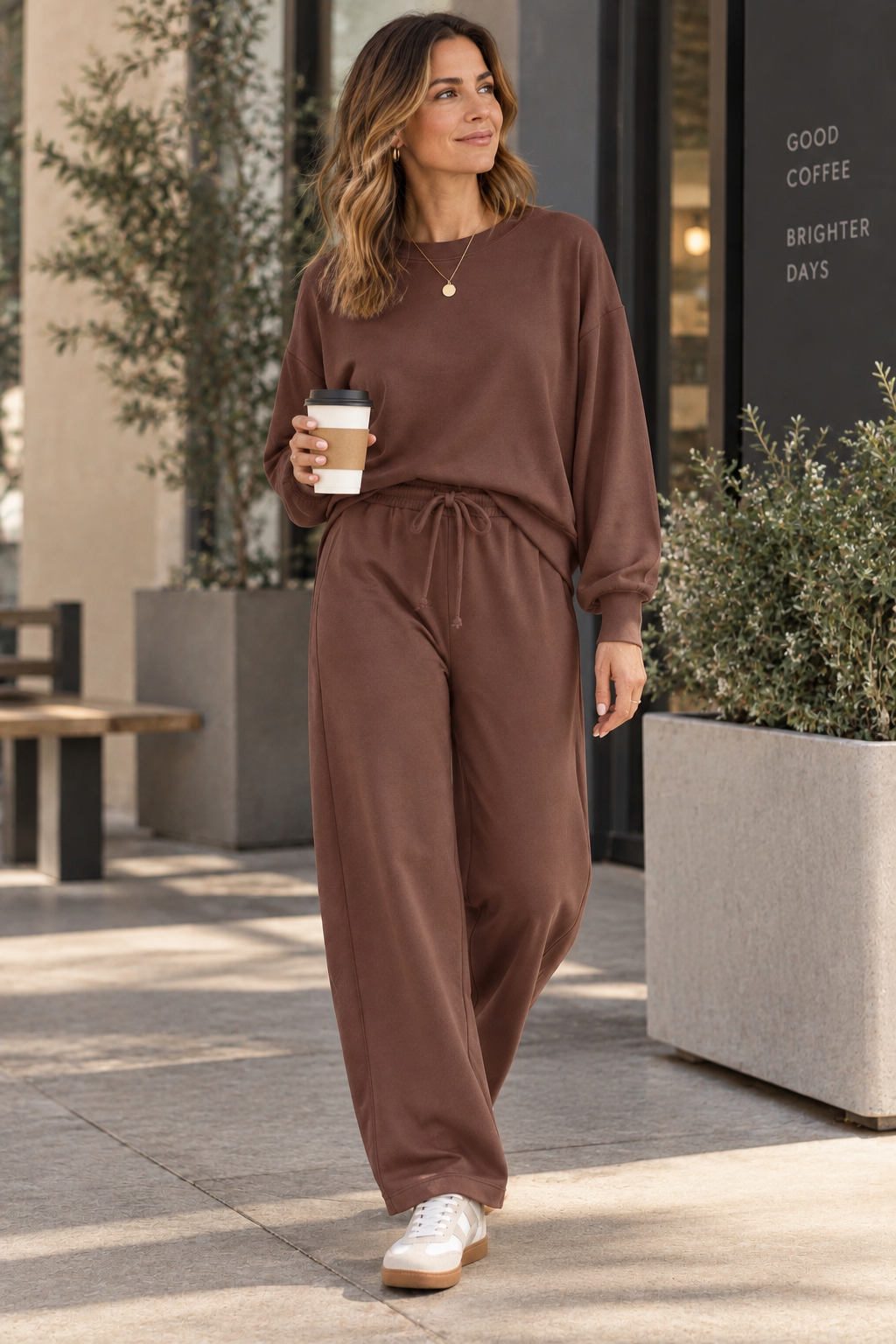 Wendy Boxy Crew Neck Thumbhole Top