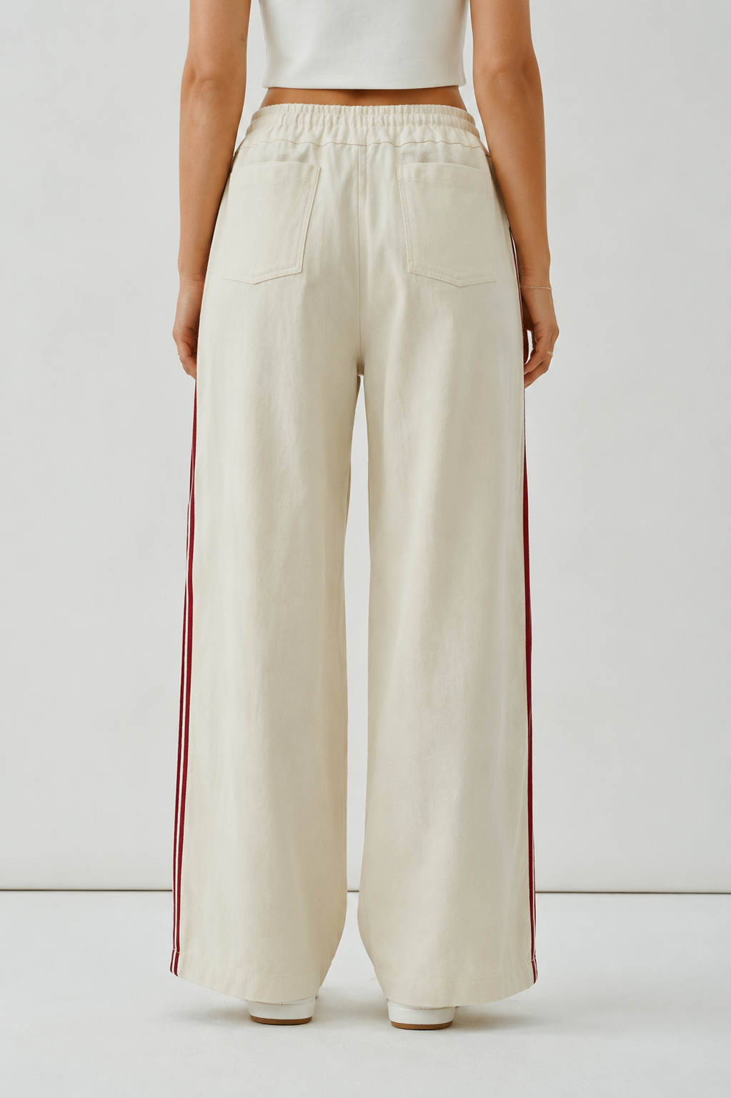 Reina Drawstring Cotton Wide Pants