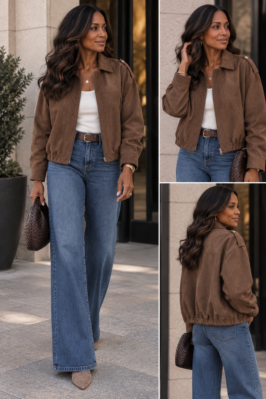 Vienna Suede Zip Up Cropped Jacket
