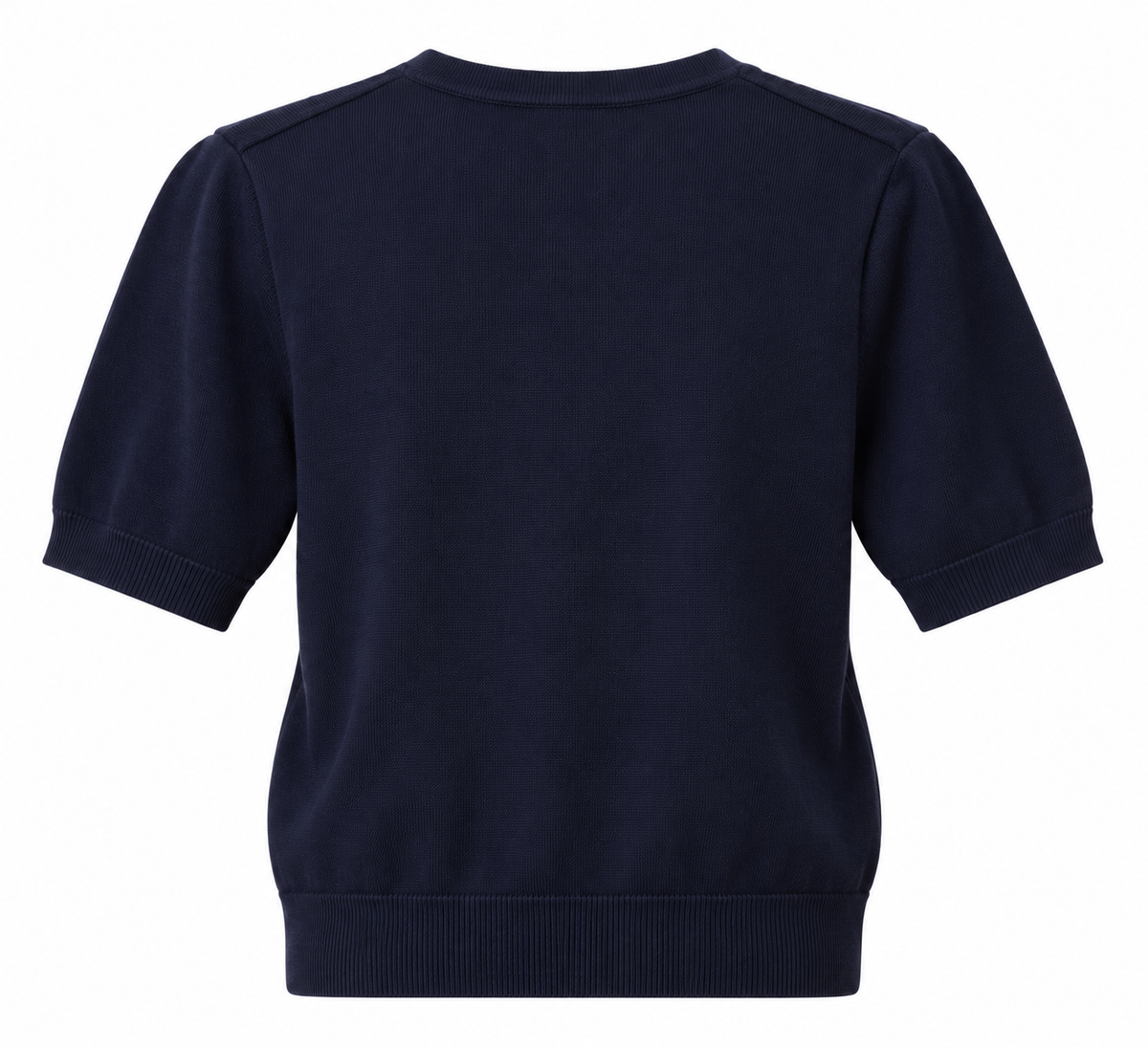 Kyla Gold Button Shoulder Crewneck Short Sleeve Sweater