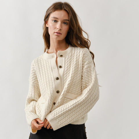 Maja Pullover Cable Knit Cardigan