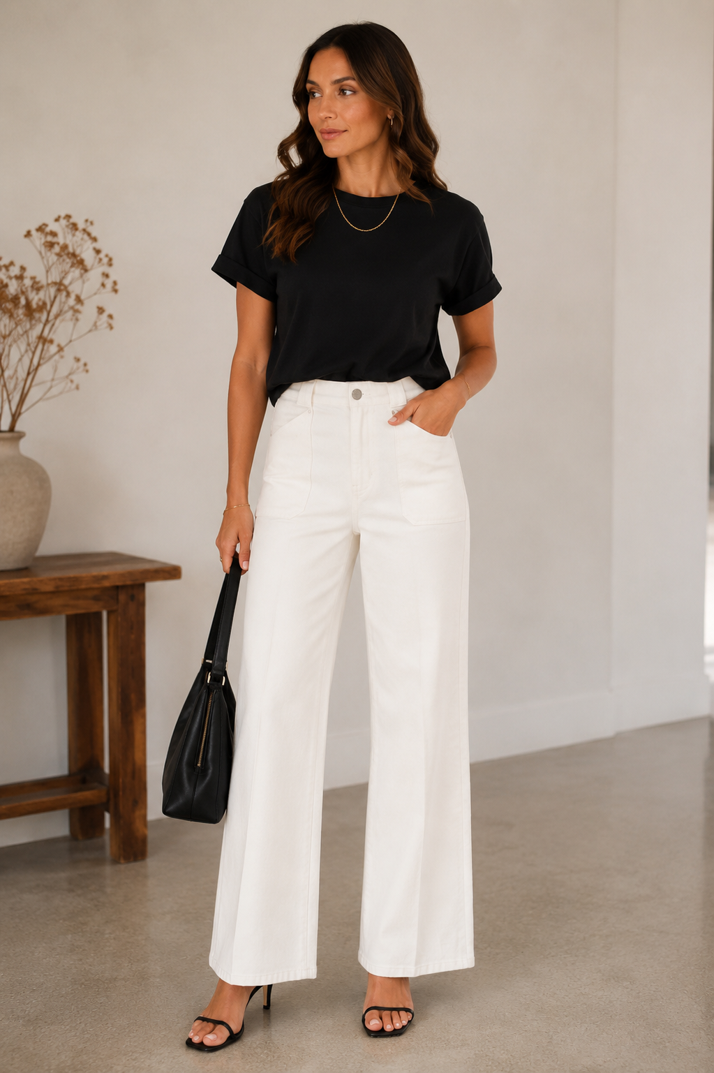 Lennox Patch Pocket Wide Leg Flare Jeans