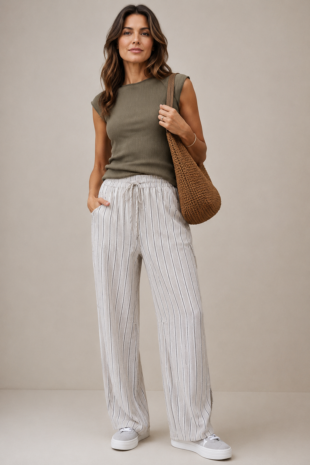 Kenya Straight Leg Striped Pants