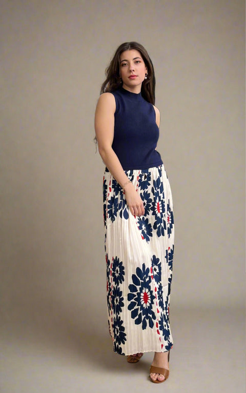 Penelope Printed Pleated Midi Dress