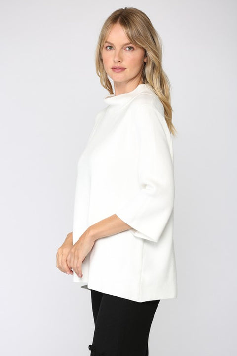 Camila Mock Neck Pull Over Bell Sleeve Sweater
