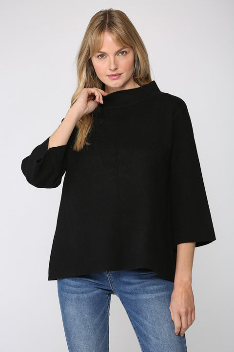 Camila Mock Neck Pull Over Bell Sleeve Sweater