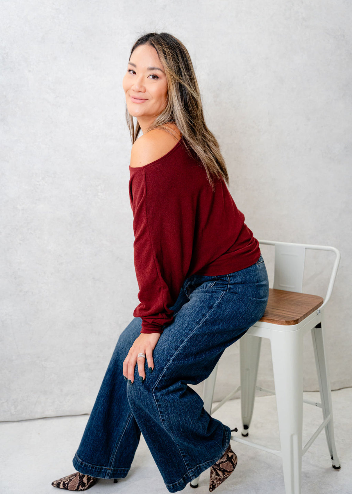 Nora Crepe Boatneck Knit Top