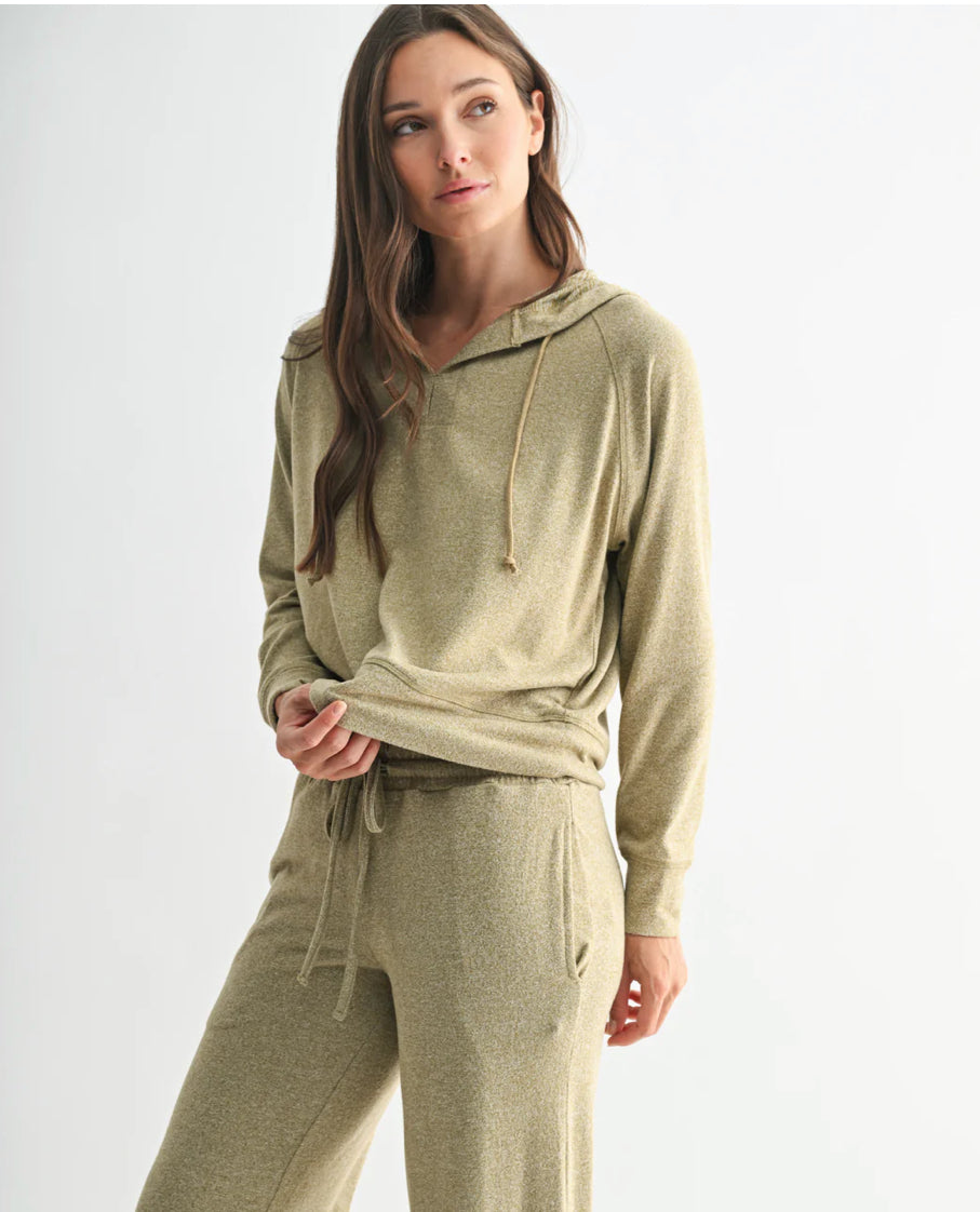 Donny Brushed Hacci Henley Hoodie