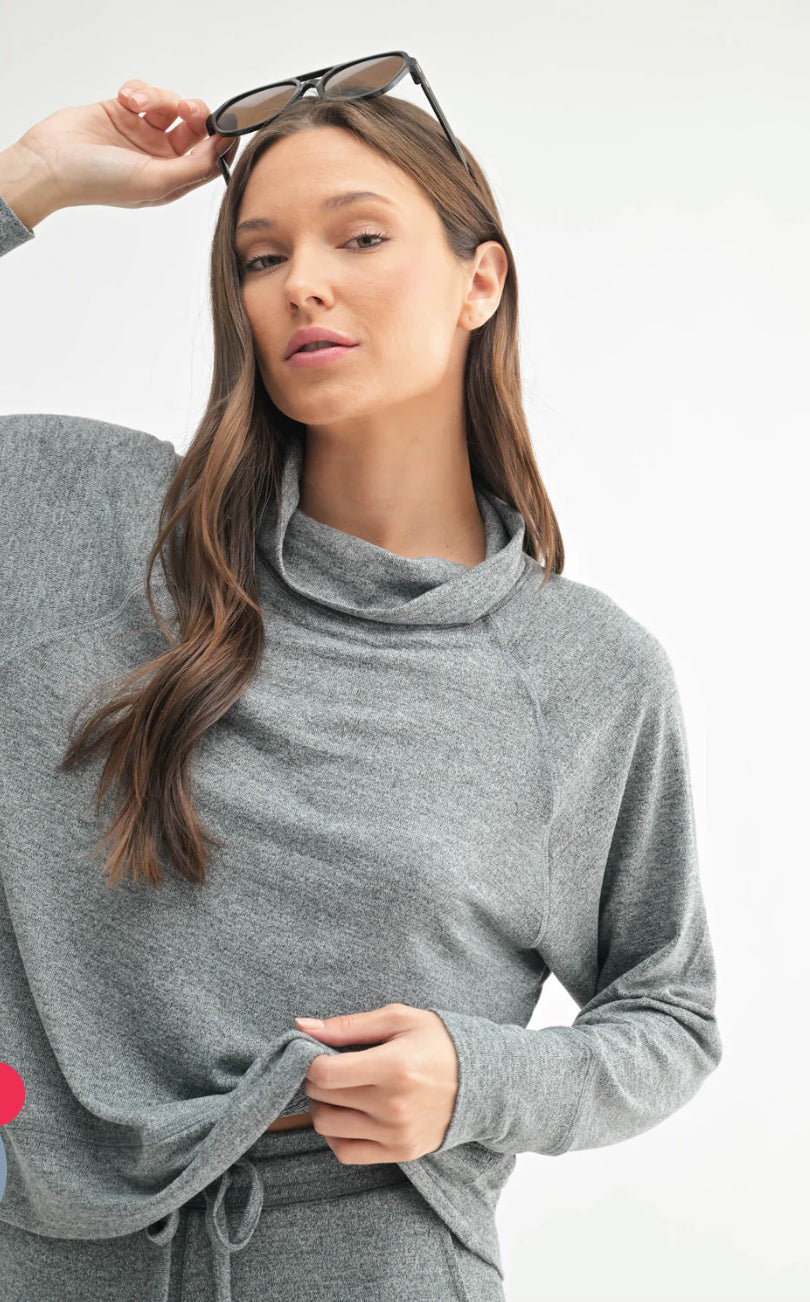 Tara Brushed Hacci Cowl Neck Top