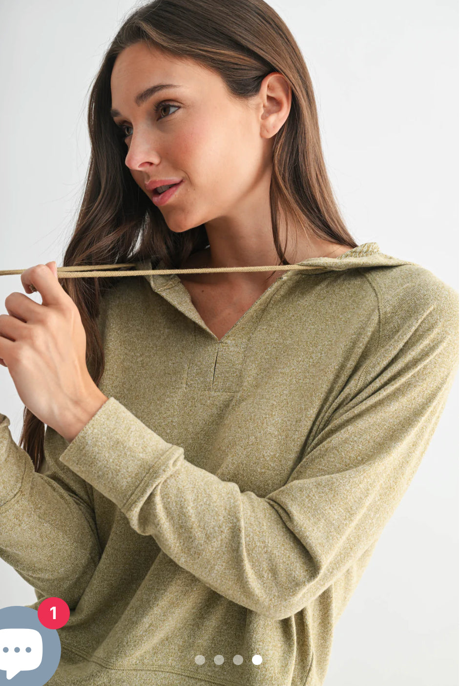 Donny Brushed Hacci Henley Hoodie