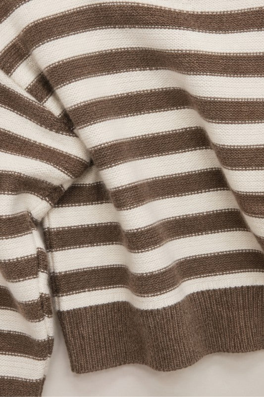 Sidney Cropped Striped Knit Sweater
