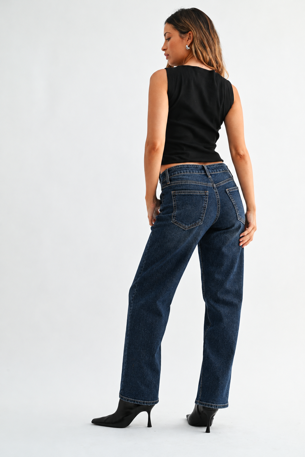 Arta Dark Wash Low-Rise Straight Leg Jeans