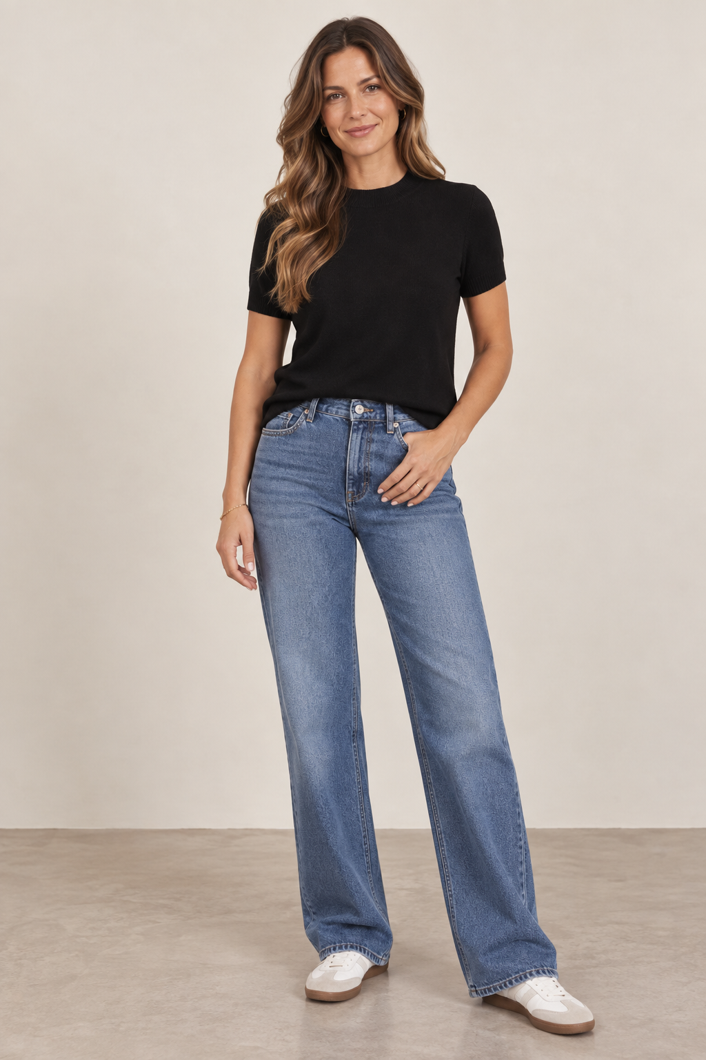 Shay Short Sleeve Knit Sweater Top With Mock Neck