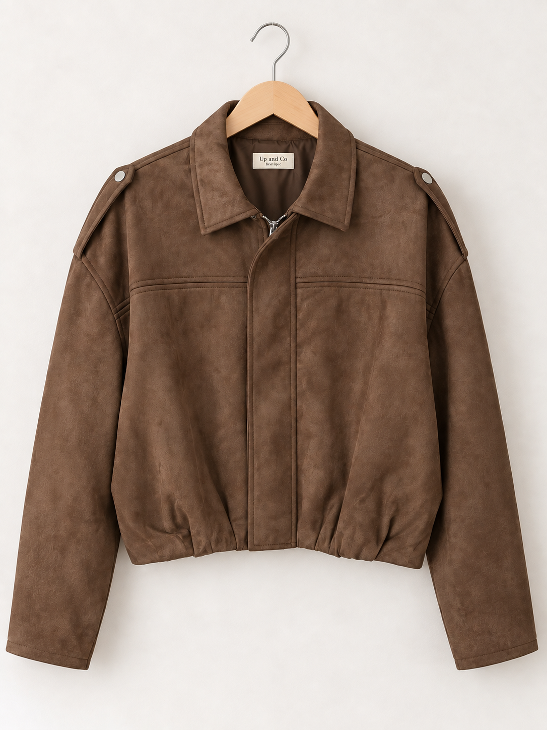 Vienna Suede Zip Up Cropped Jacket