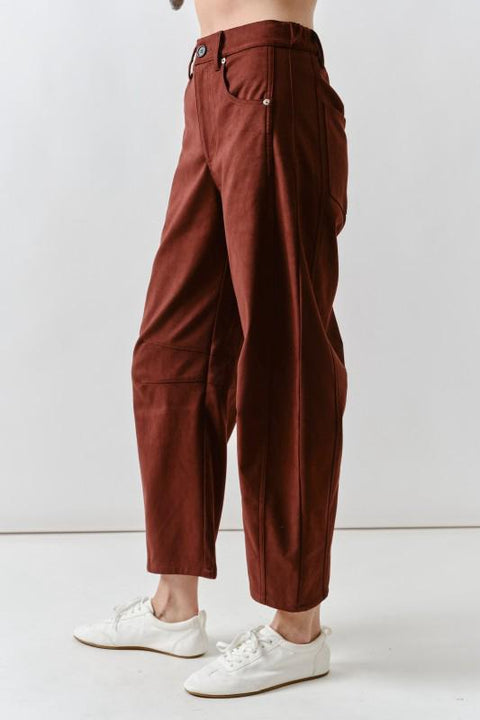 The Softest Suede Barrel Pants